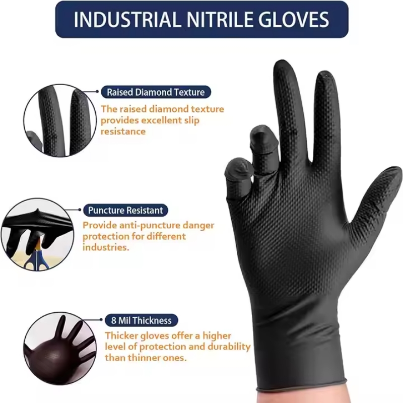 30/50PCS Black Nitrile Gloves  - Nitrile Mechanic Glove 评论和价格