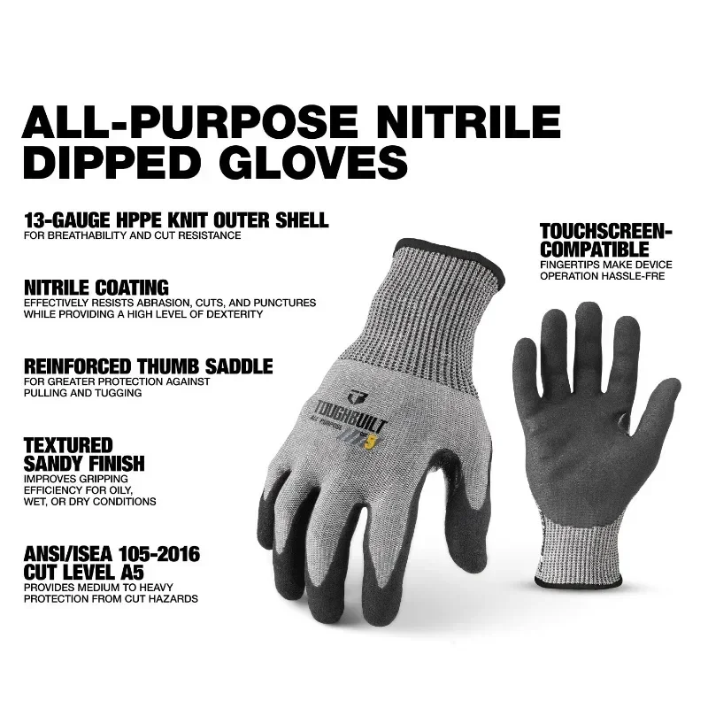 ToughBuilt TB-P2-112-5-L Nitri - Nitrile Mechanic Glove 评论和价格