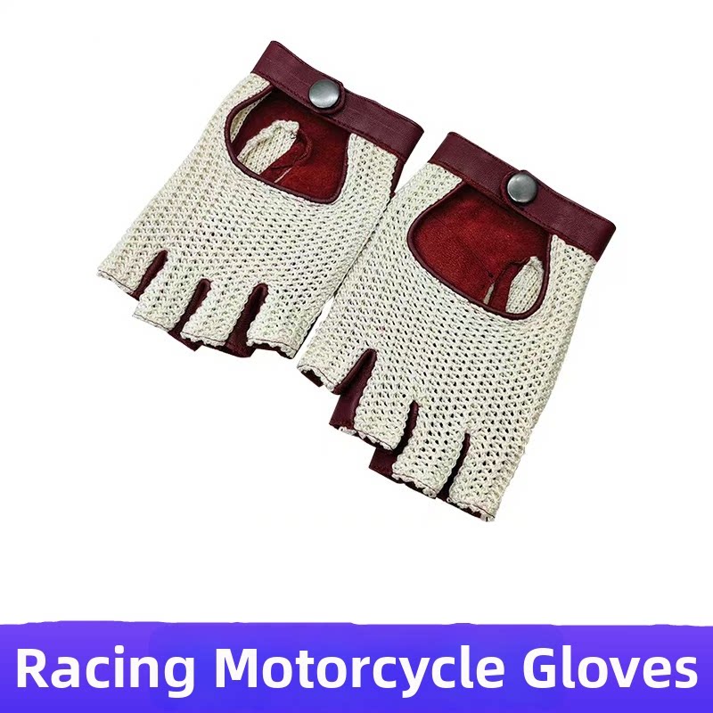 Genuine Sheepskin Half Finger  - Leather Driving Glove 评论和价格